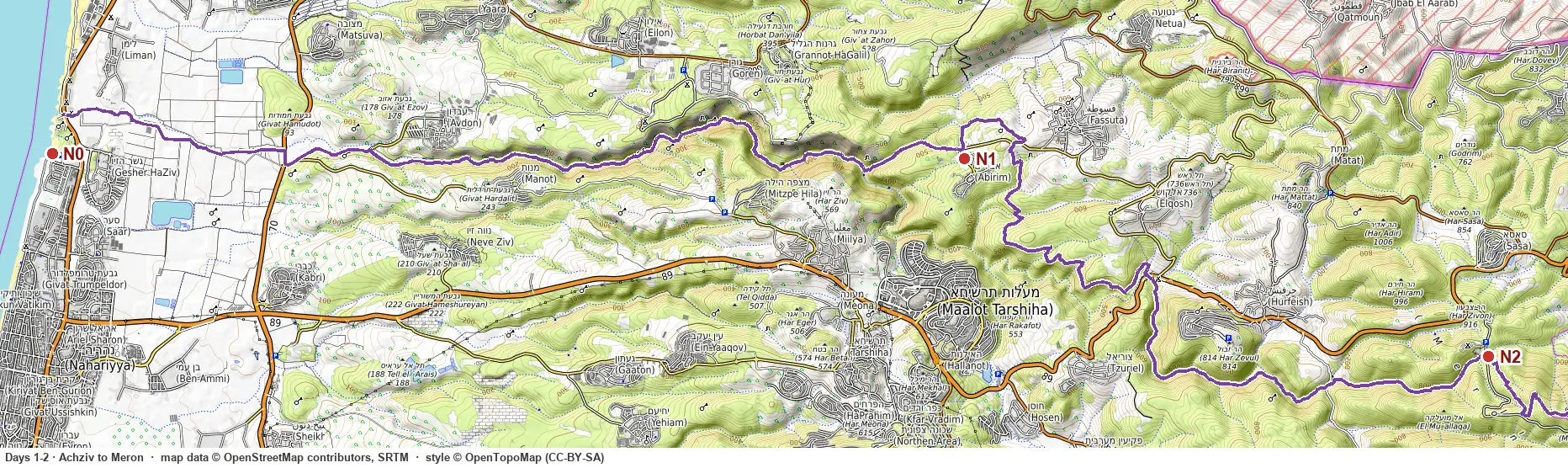 Map of days 1 and 2, <a href=
